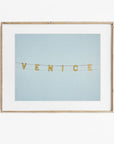 Venice Beach Sign Print, 'Blue Venice'