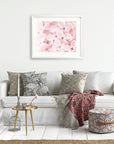 Pink Botanical Print, 'Bed of Lilacs'