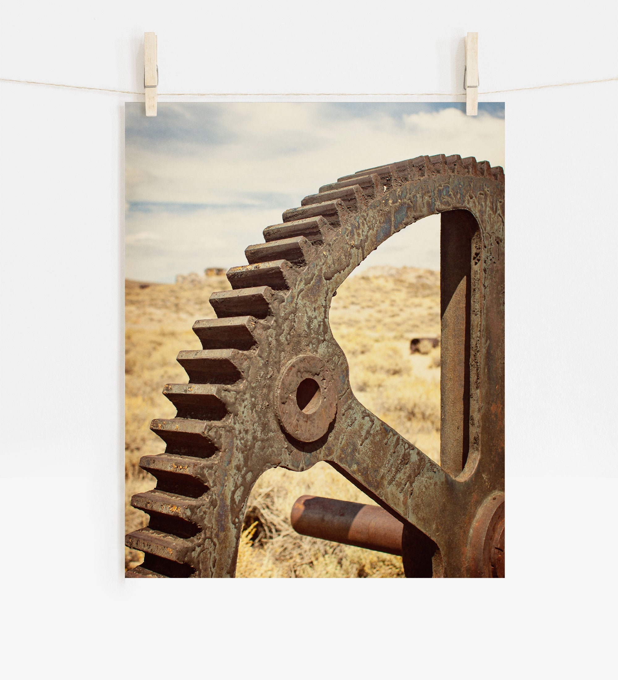 Rustic Industrial Wall Art, 'Giant Rusty Cog'