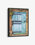 Rustic Country Cottage Wall Art, 'Flakey Blue Barn Door'