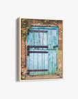 Rustic Country Cottage Wall Art, 'Flakey Blue Barn Door'