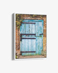 Rustic Country Cottage Wall Art, 'Flakey Blue Barn Door'