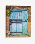 Rustic Country Cottage Wall Art, 'Flakey Blue Barn Door'
