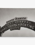 Los Angeles California Canvas Wall Art, 'Santa Monica Pier Blues (Black & White)'