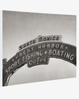 Los Angeles California Canvas Wall Art, 'Santa Monica Pier Blues (Black & White)'