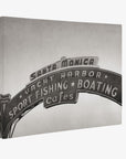 Los Angeles California Canvas Wall Art, 'Santa Monica Pier Blues (Black & White)'