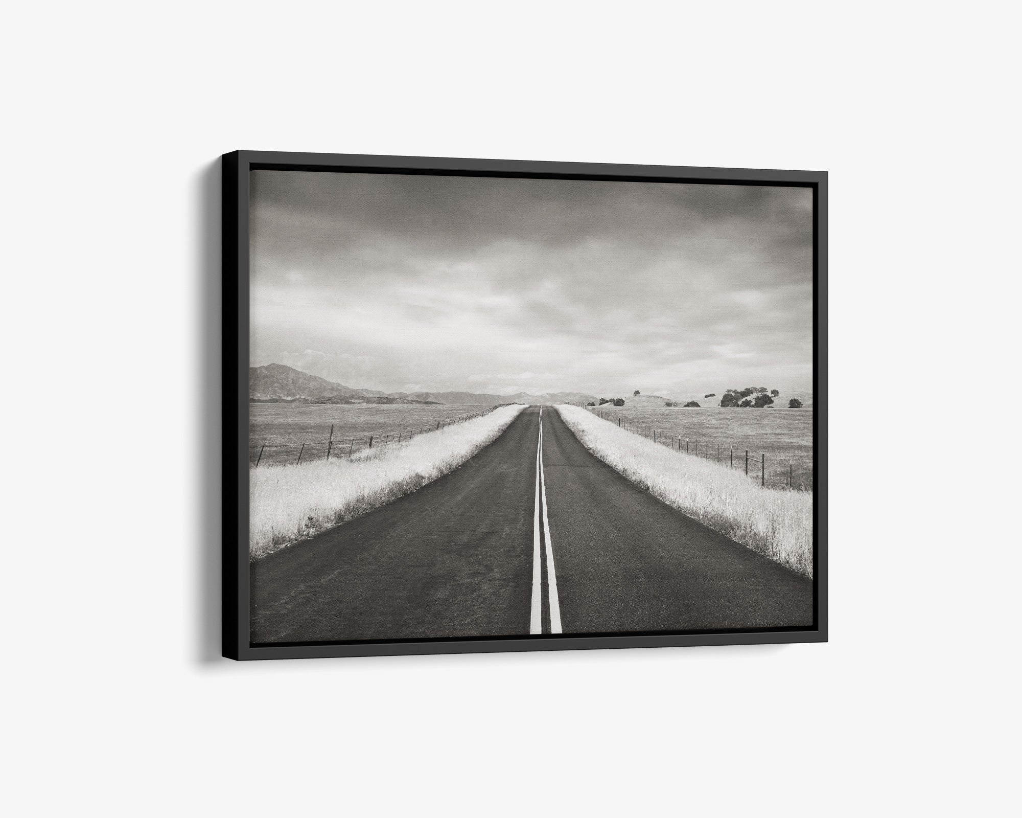 Black and White Rural Landscape Canvas Art, 'American Road Trip'