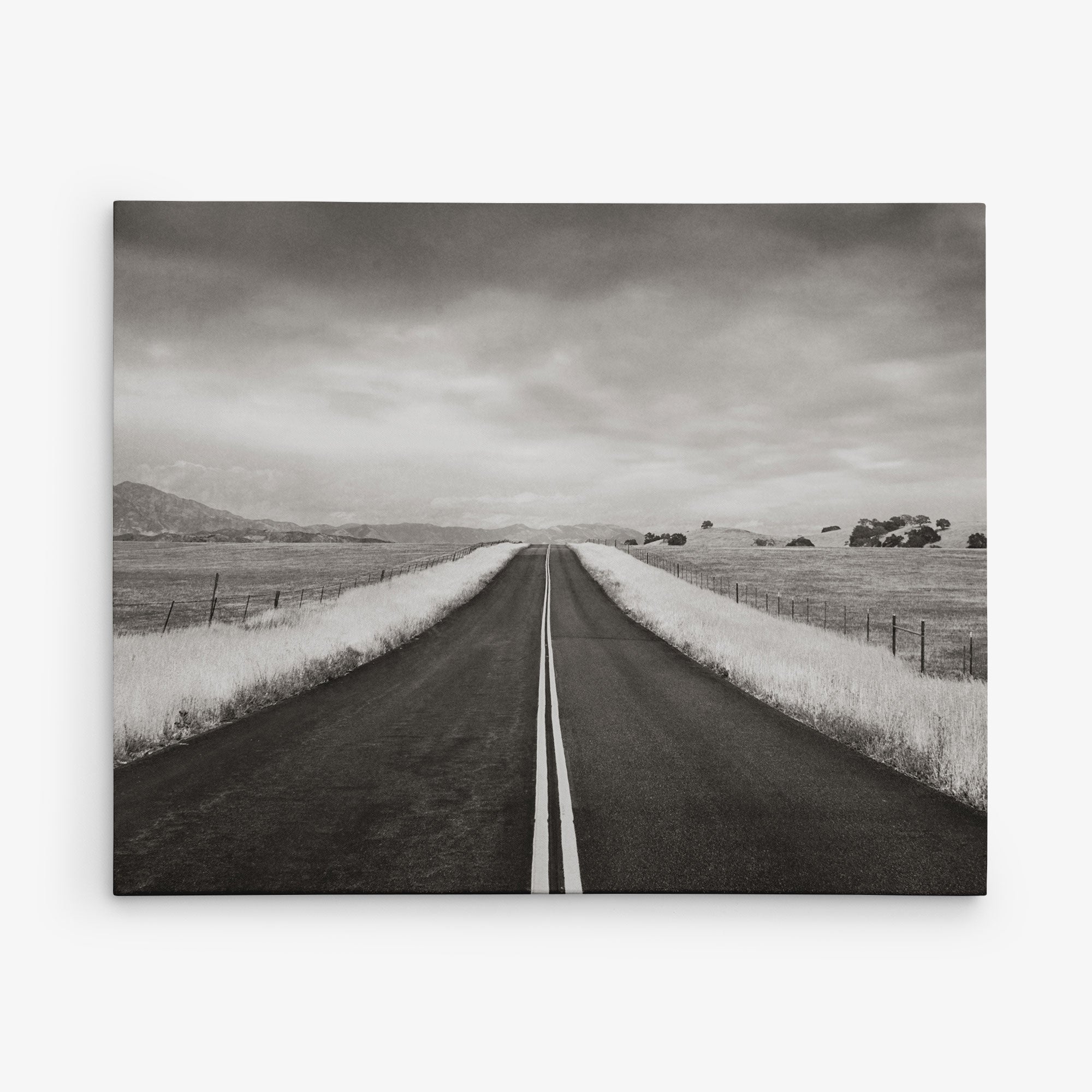 Black and White Rural Landscape Canvas Art, 'American Road Trip'