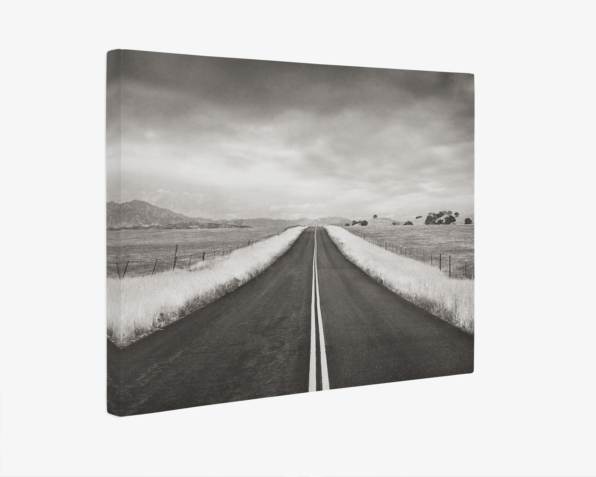 Black and White Rural Landscape Canvas Art, 'American Road Trip'