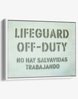 Teal Blue Surfer Beach Canvas Wall Art, 'Off Duty'