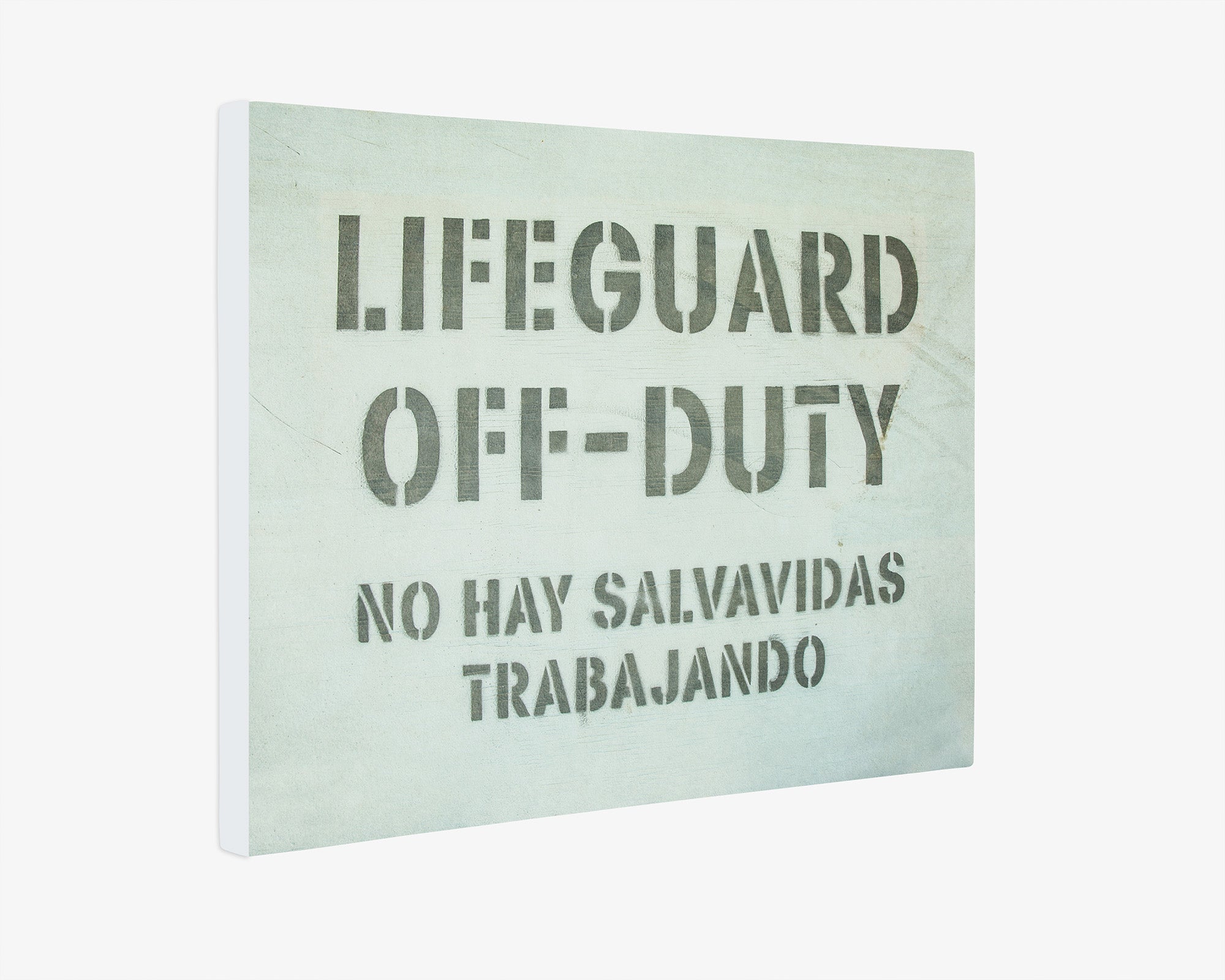 Teal Blue Surfer Beach Canvas Wall Art, 'Off Duty'