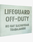 Teal Blue Surfer Beach Canvas Wall Art, 'Off Duty'
