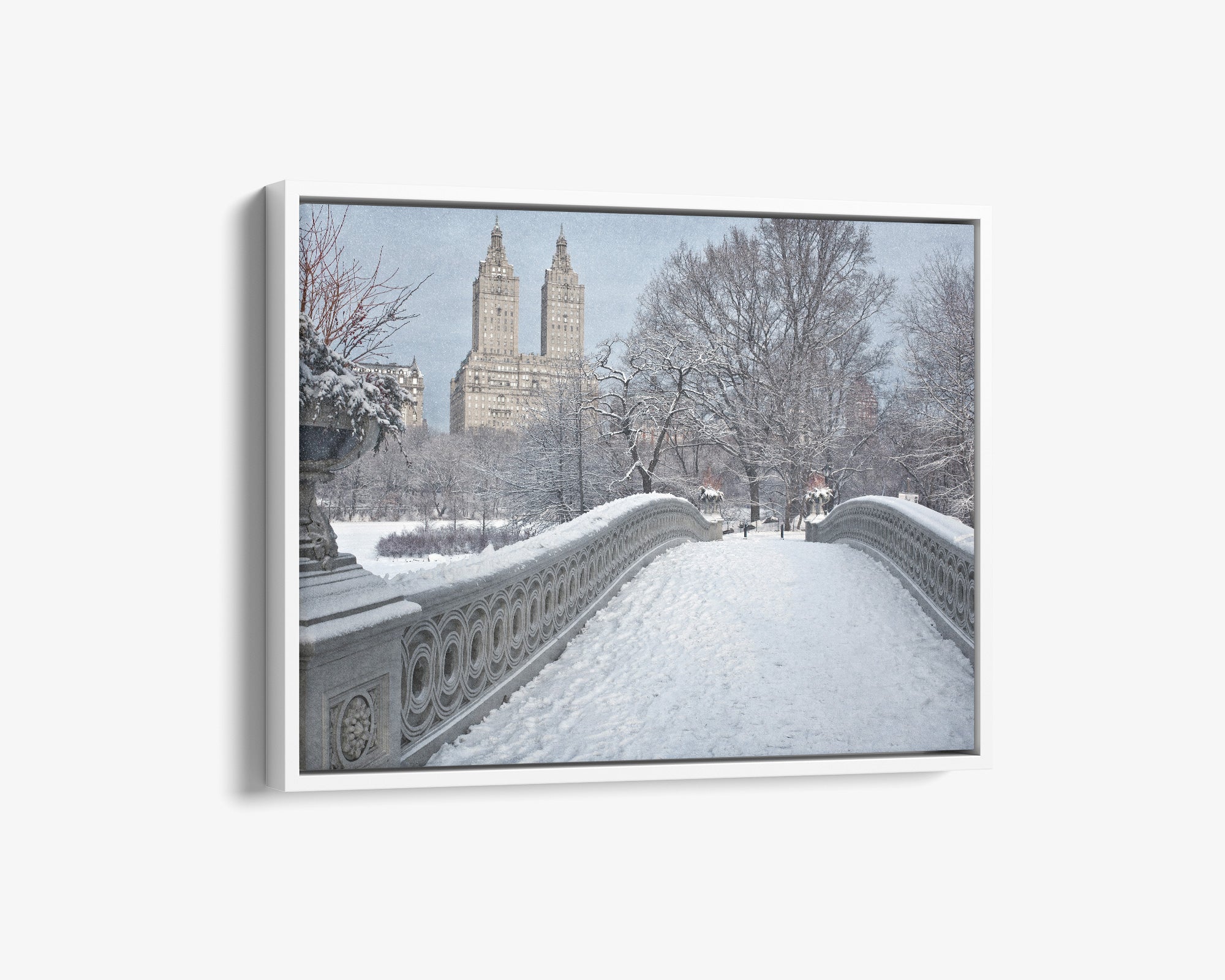 New York City Canvas Wall Art, 'Snow on Bow Bridge'