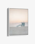 California Lifeguard Tower Canvas Print, 'Safety at Dusk'