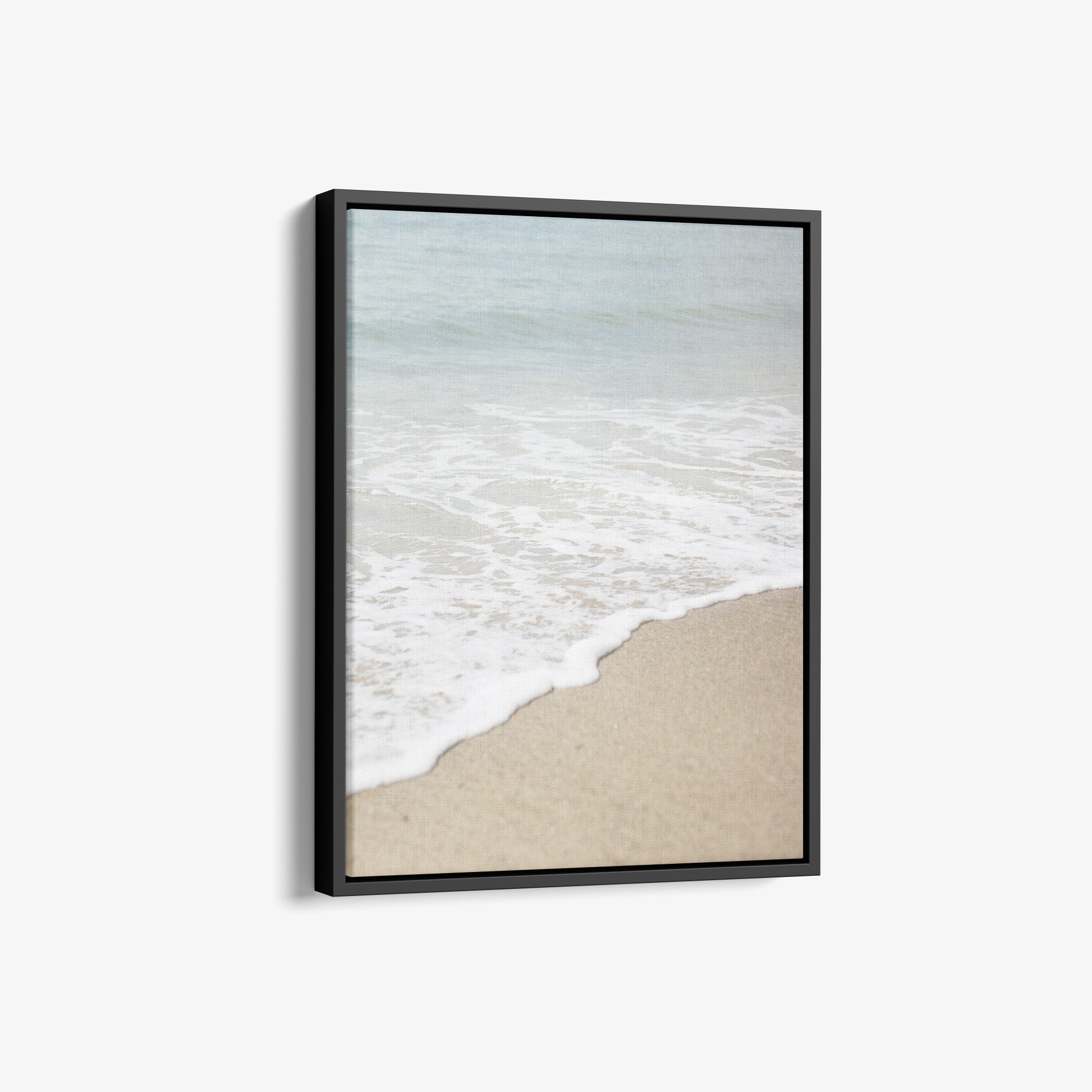 Beach Photography Canvas Print, 'Chasing Surf Portrait'