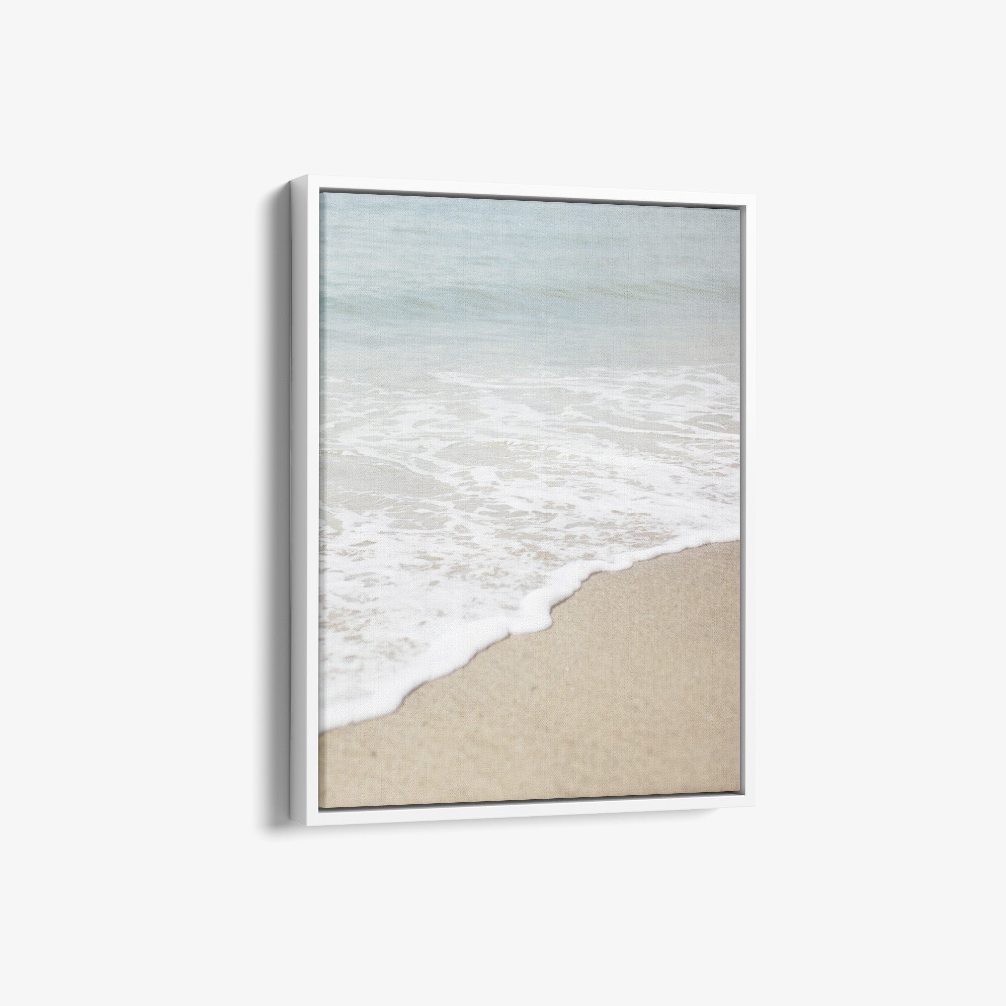 Beach Photography Canvas Print, 'Chasing Surf Portrait'