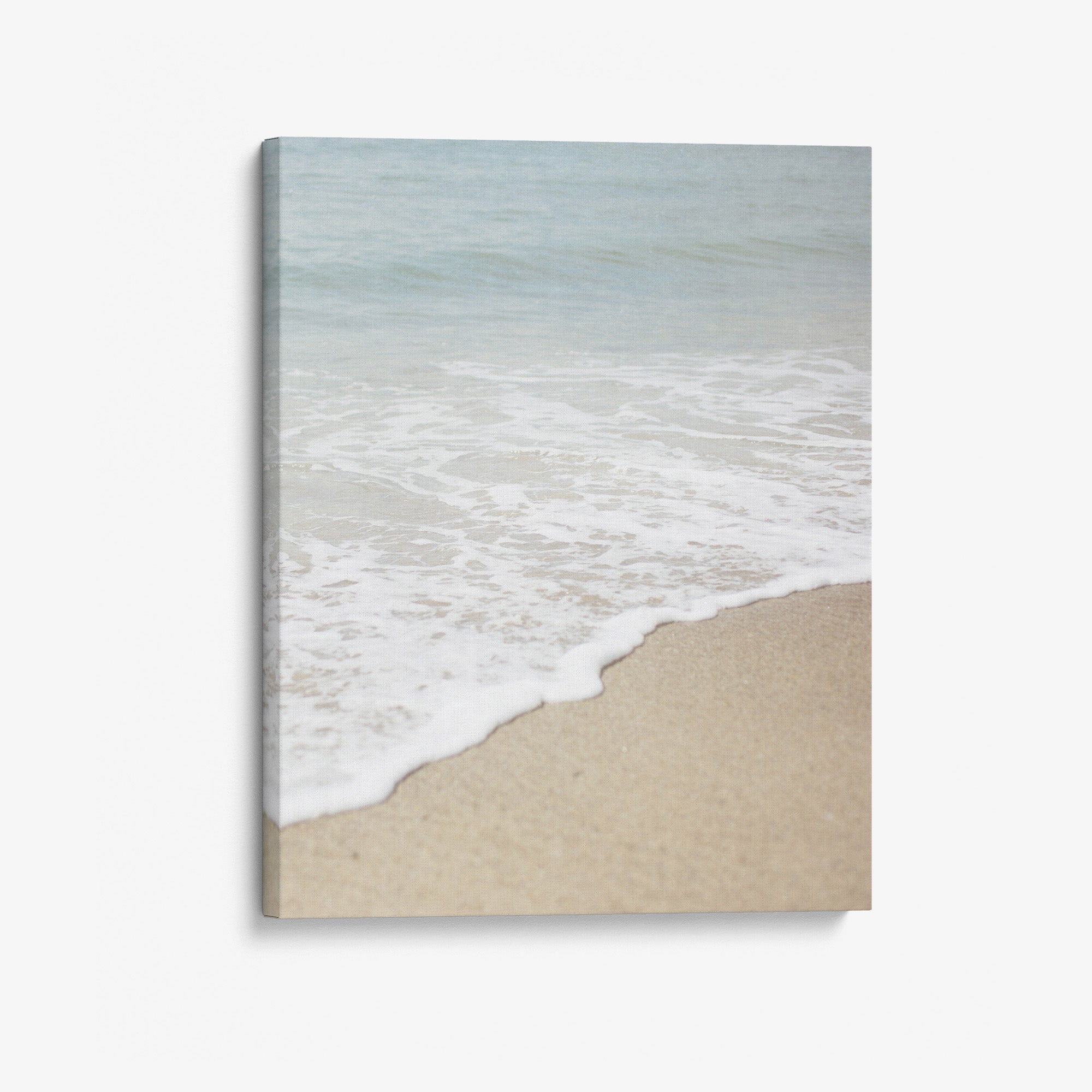 Beach Photography Canvas Print, 'Chasing Surf Portrait'