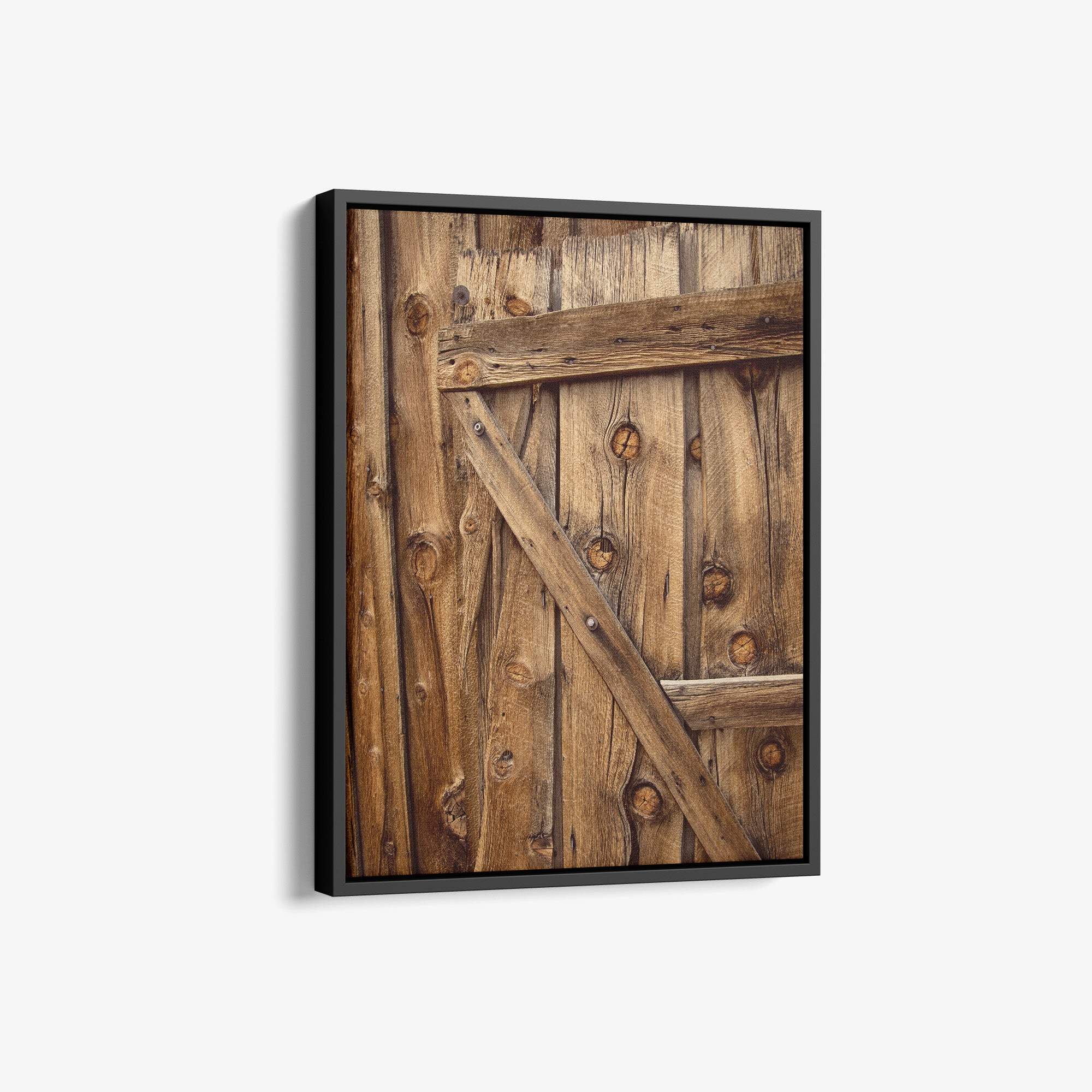 Farmhouse Barn Door Canvas Print 'Rustic Wood Door'