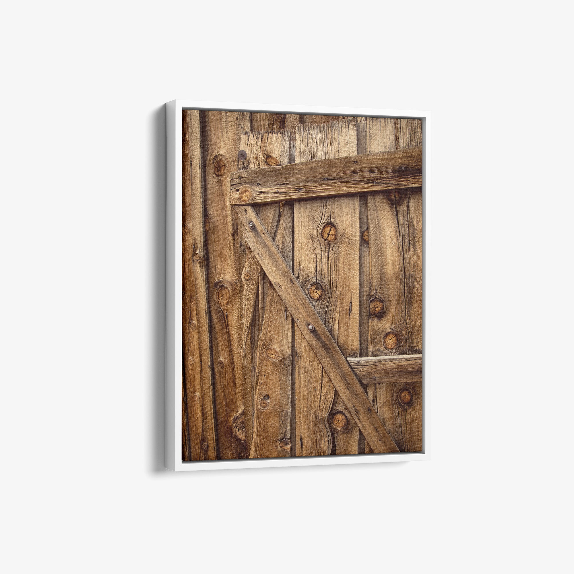 Farmhouse Barn Door Canvas Print 'Rustic Wood Door'