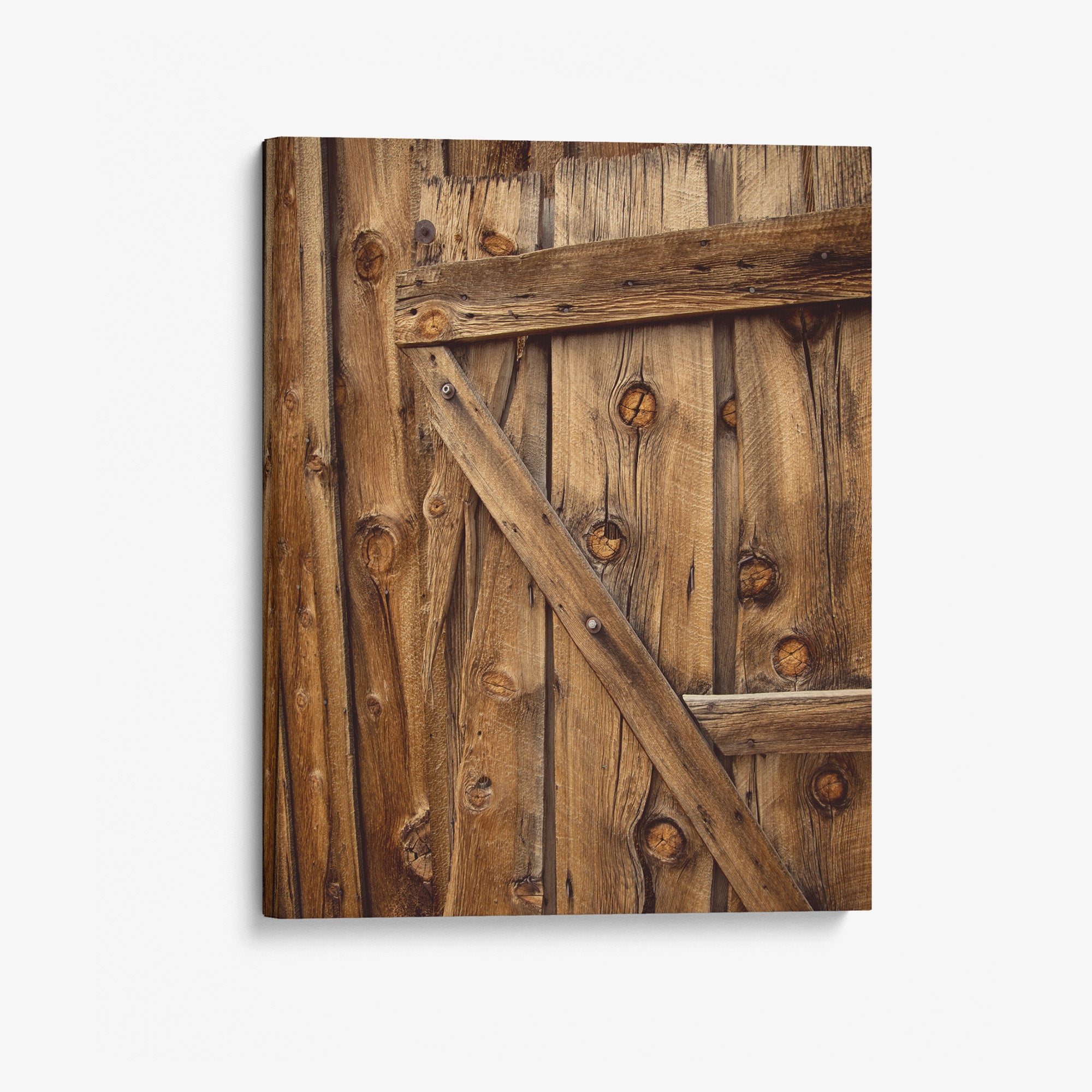 Farmhouse Barn Door Canvas Print 'Rustic Wood Door'