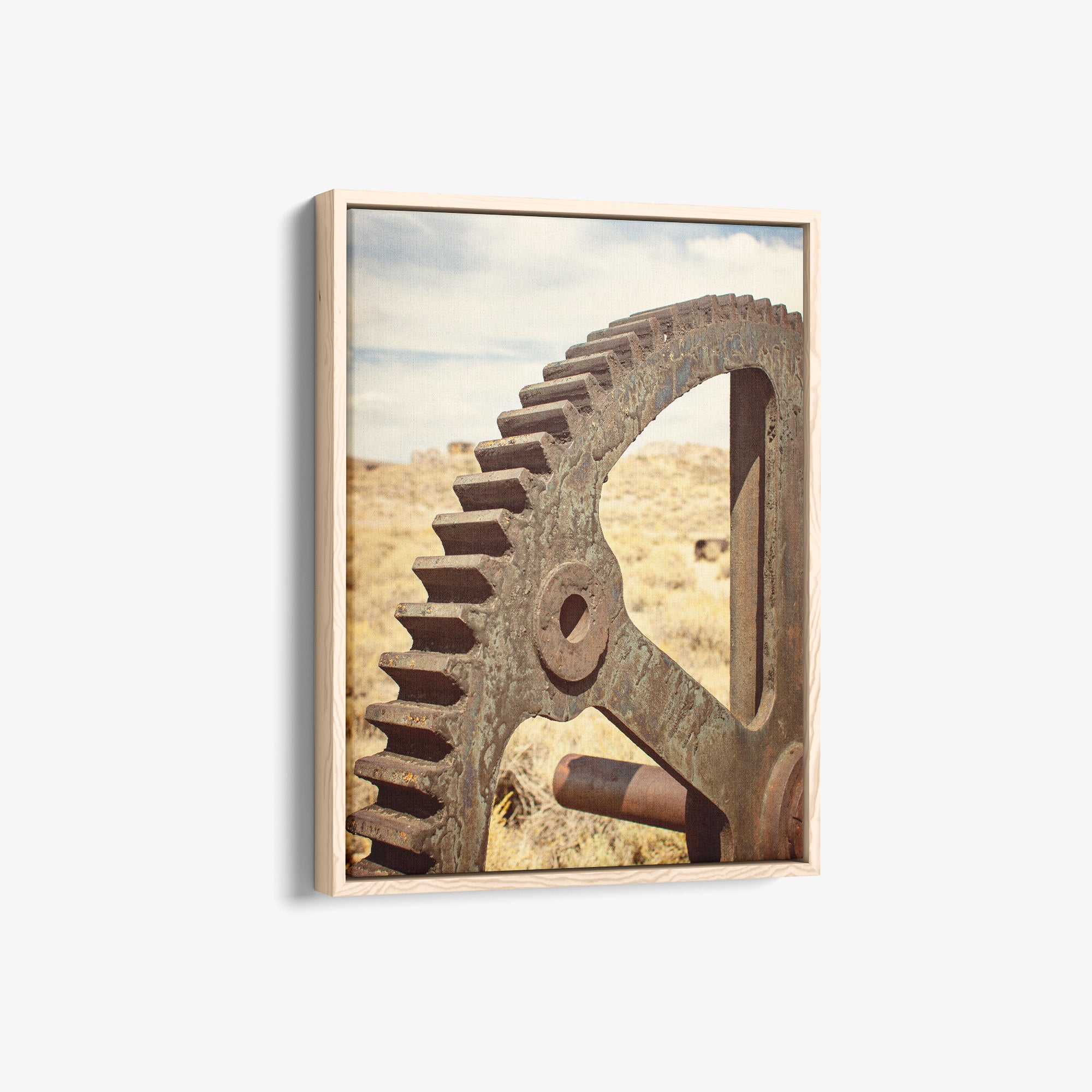 Rustic Industrial Canvas Wall Art, 'Giant Rusty Cog'