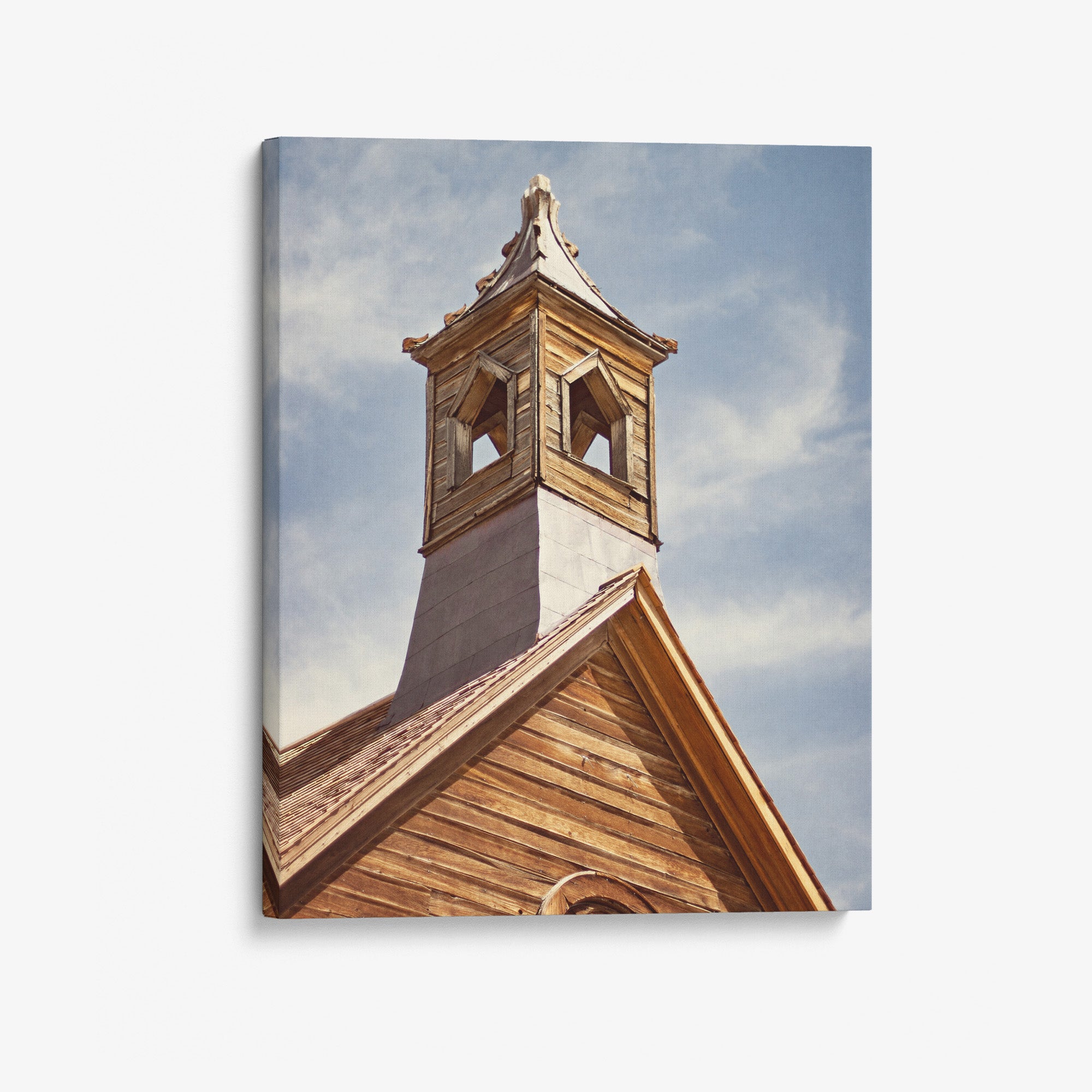 Rustic American West Farmhouse Canvas Art, 'Old Church Tower'