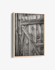Farmhouse Barn Door Canvas Print 'Rustic Wood Door (Black & White)'