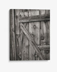 Farmhouse Barn Door Canvas Print 'Rustic Wood Door (Black & White)'
