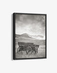 Rustic Farmhouse Canvas Wall Art, 'Old Wagon (Black & White)'