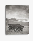 Rustic Farmhouse Canvas Wall Art, 'Old Wagon (Black & White)'