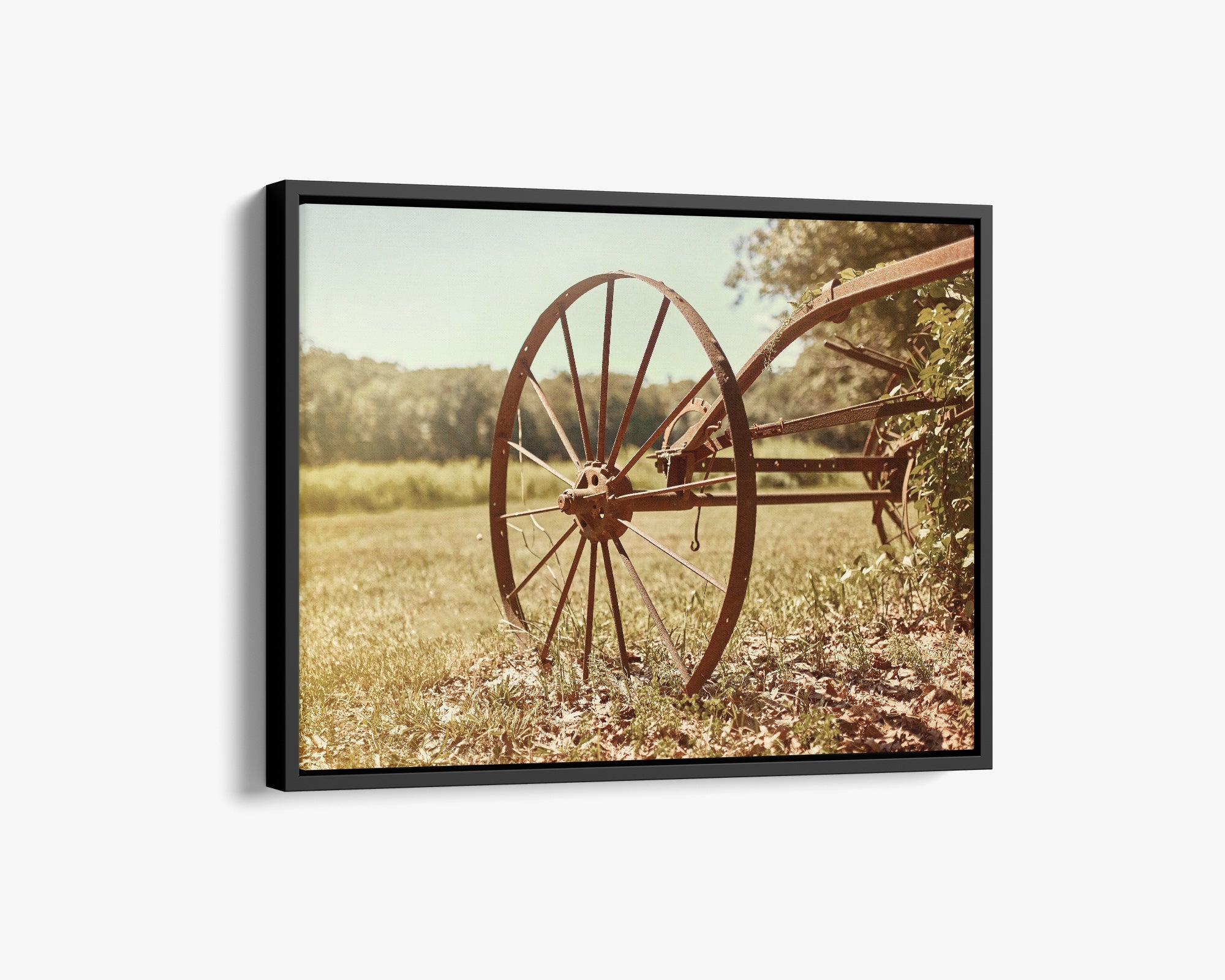 Rustic Farmhouse Canvas Wall Art, 'Rustic Wagon Wheel'