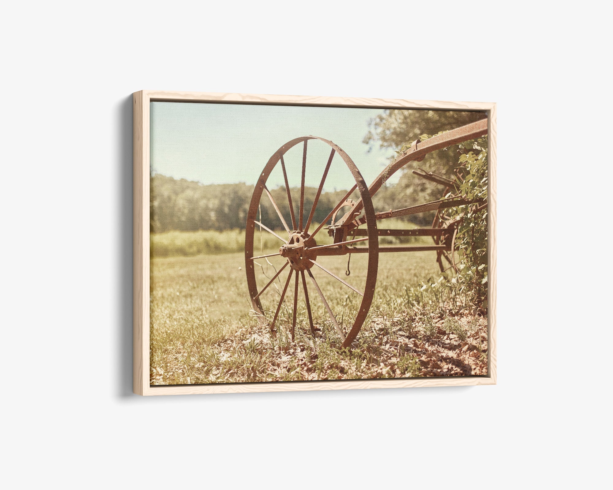Rustic Farmhouse Canvas Wall Art, 'Rustic Wagon Wheel'