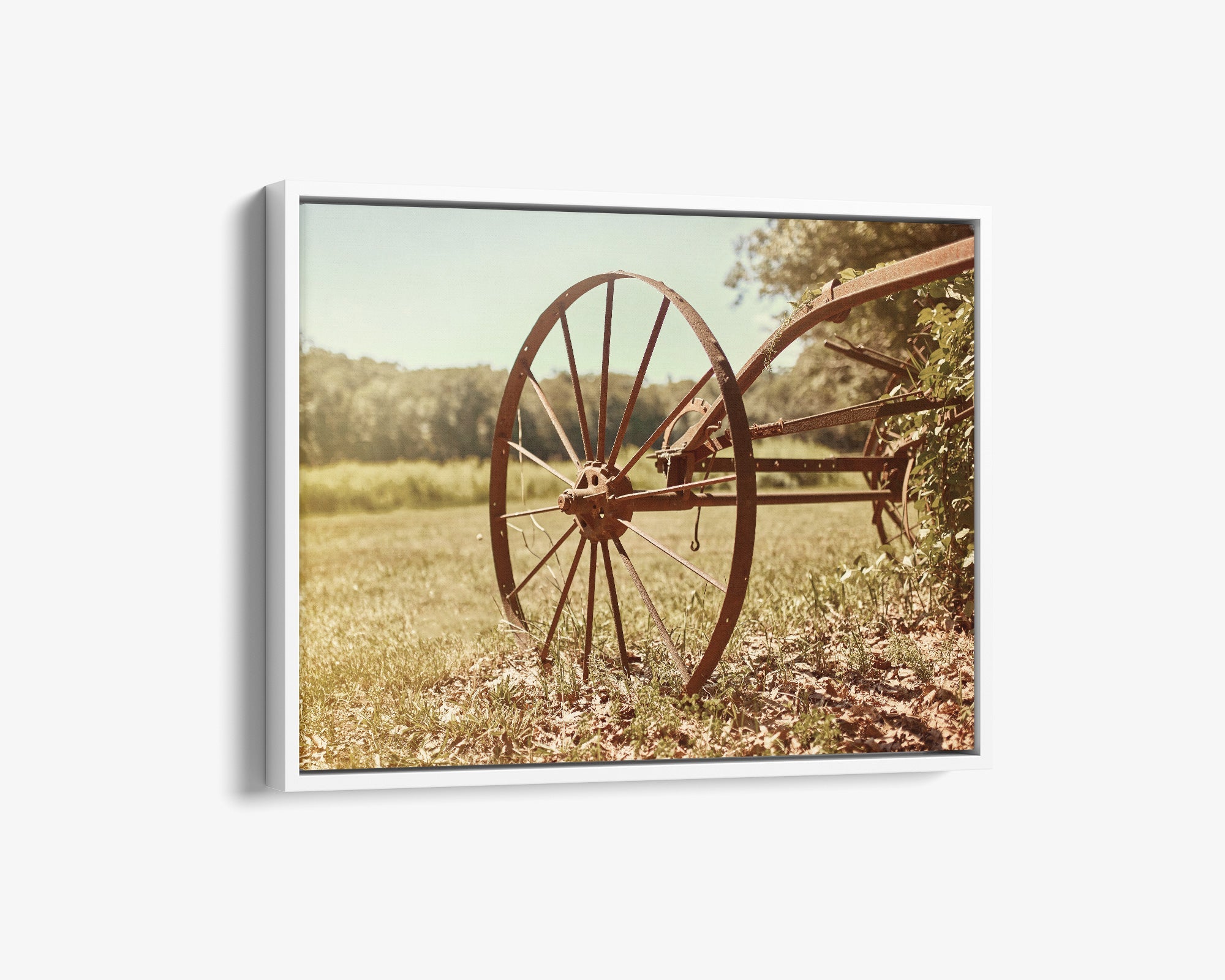 Rustic Farmhouse Canvas Wall Art, 'Rustic Wagon Wheel'