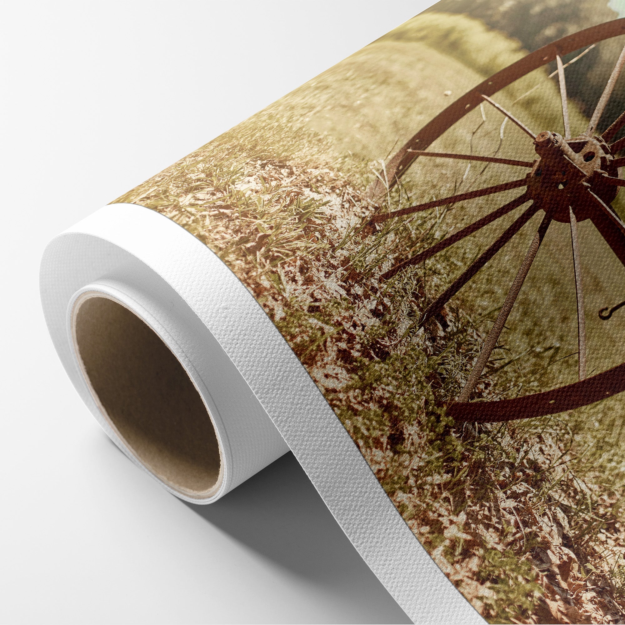Rustic Farmhouse Canvas Wall Art, 'Rustic Wagon Wheel'