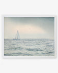 Nautical Sail Boat Art, 'Sailing Into Rain'