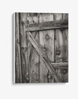 Farmhouse Barn Door Canvas Print 'Rustic Wood Door (Black & White)'
