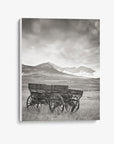 Rustic Farmhouse Canvas Wall Art, 'Old Wagon (Black & White)'