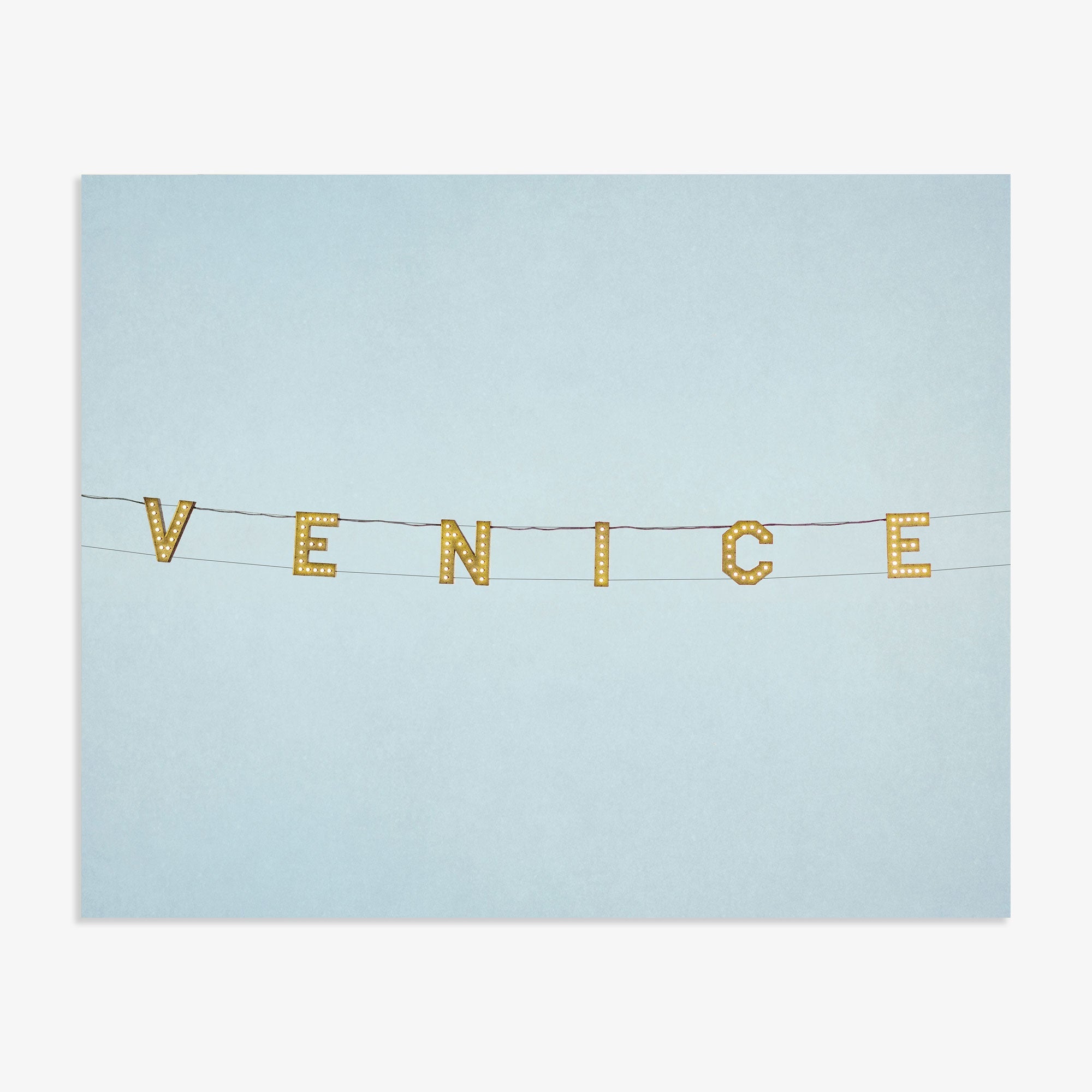 Venice Beach Sign Print, 'Blue Venice'