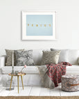 Venice Beach Sign Print, 'Blue Venice'