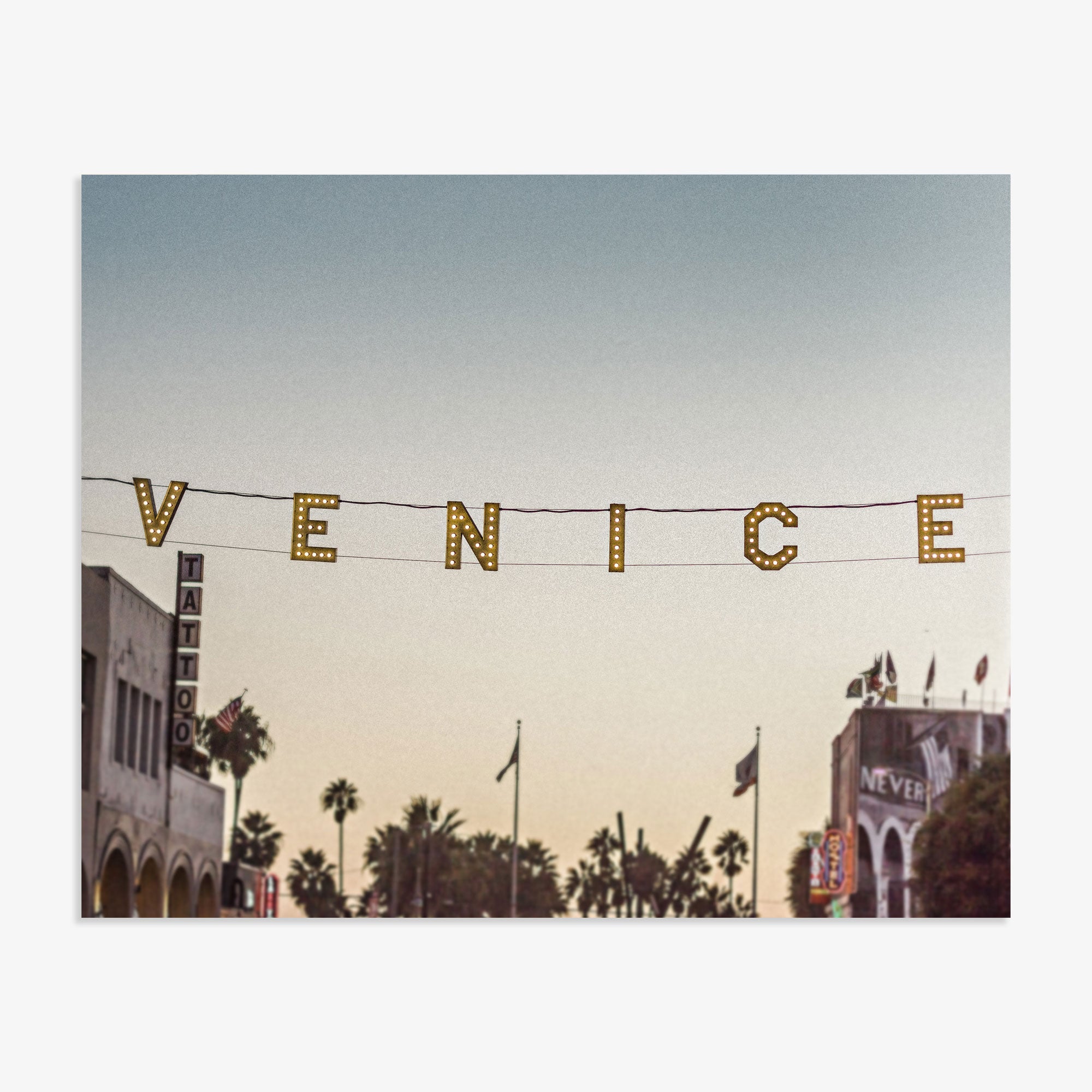 Venice Beach Sign Wall Art, 'Venice Sunset'