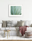 Abstract Green Botanical Print, 'Strands and Spikes'