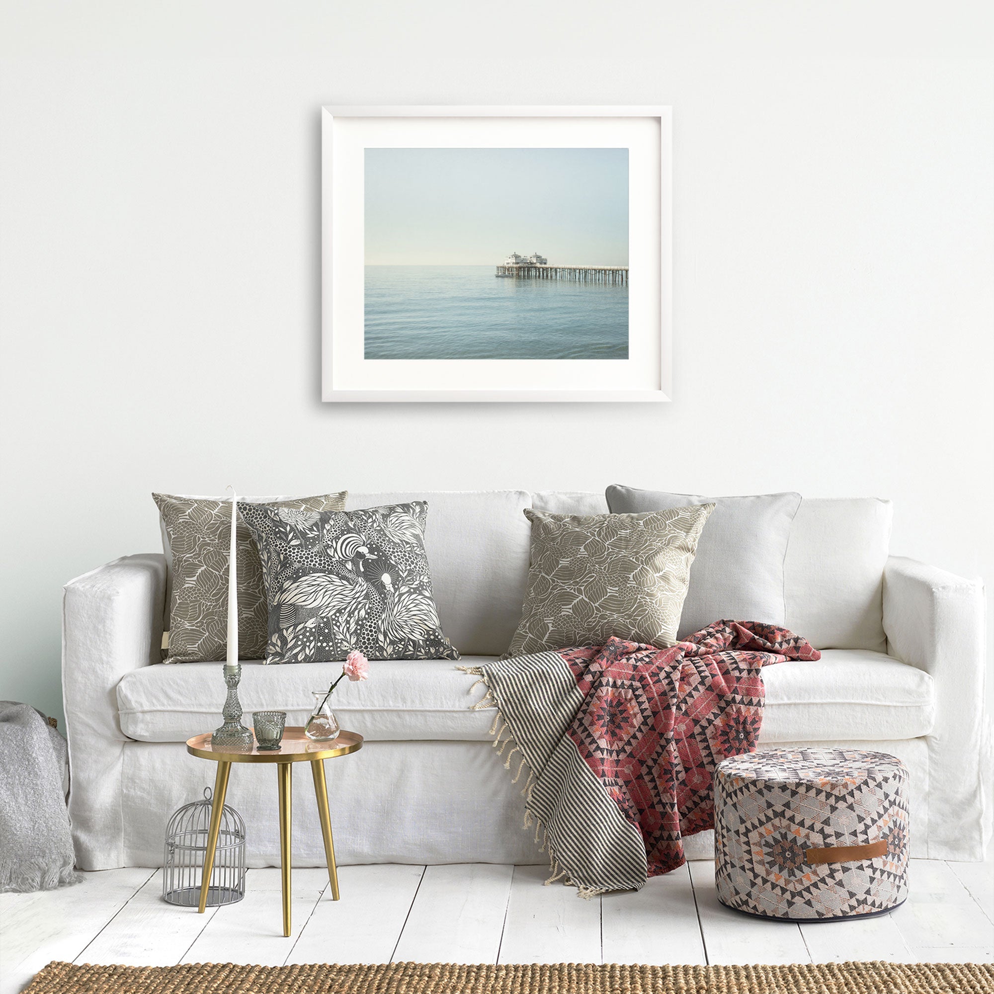 Coastal Print of Malibu Pier in California 'All Calm in Malibu'