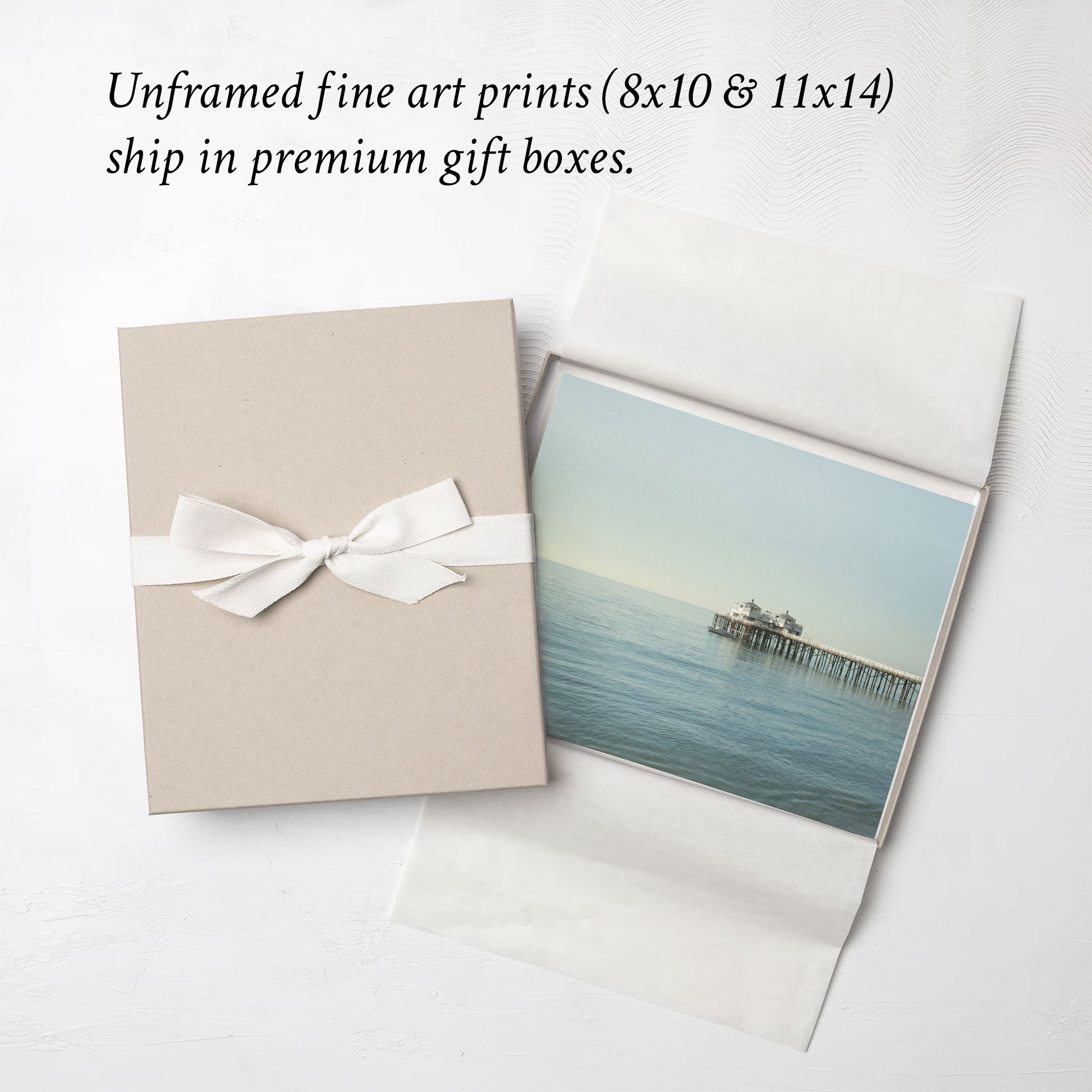 Coastal Print of Malibu Pier in California &#39;All Calm in Malibu&#39;