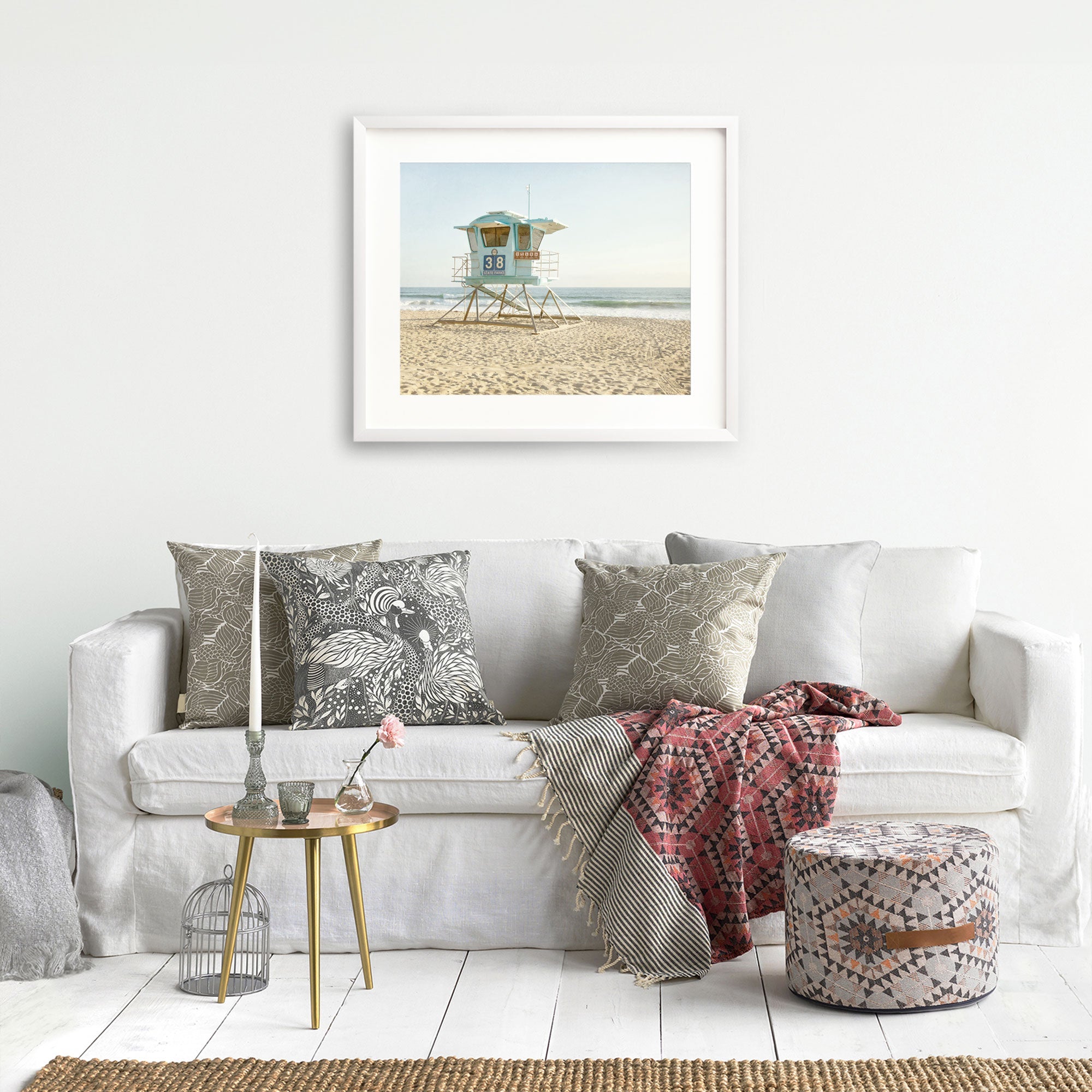 California Coastal Print, 'Carlsbad Lifeguard Tower'