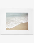 A Beach Waves Print, 'Chasing Surf' by Offley Green capturing the serene interaction between the ocean and the shore with a polaroid photo.