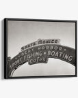Los Angeles California Canvas Wall Art, 'Santa Monica Pier Blues (Black & White)'