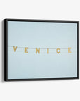 Venice Beach Sign Wall Art, 'Blue Venice'