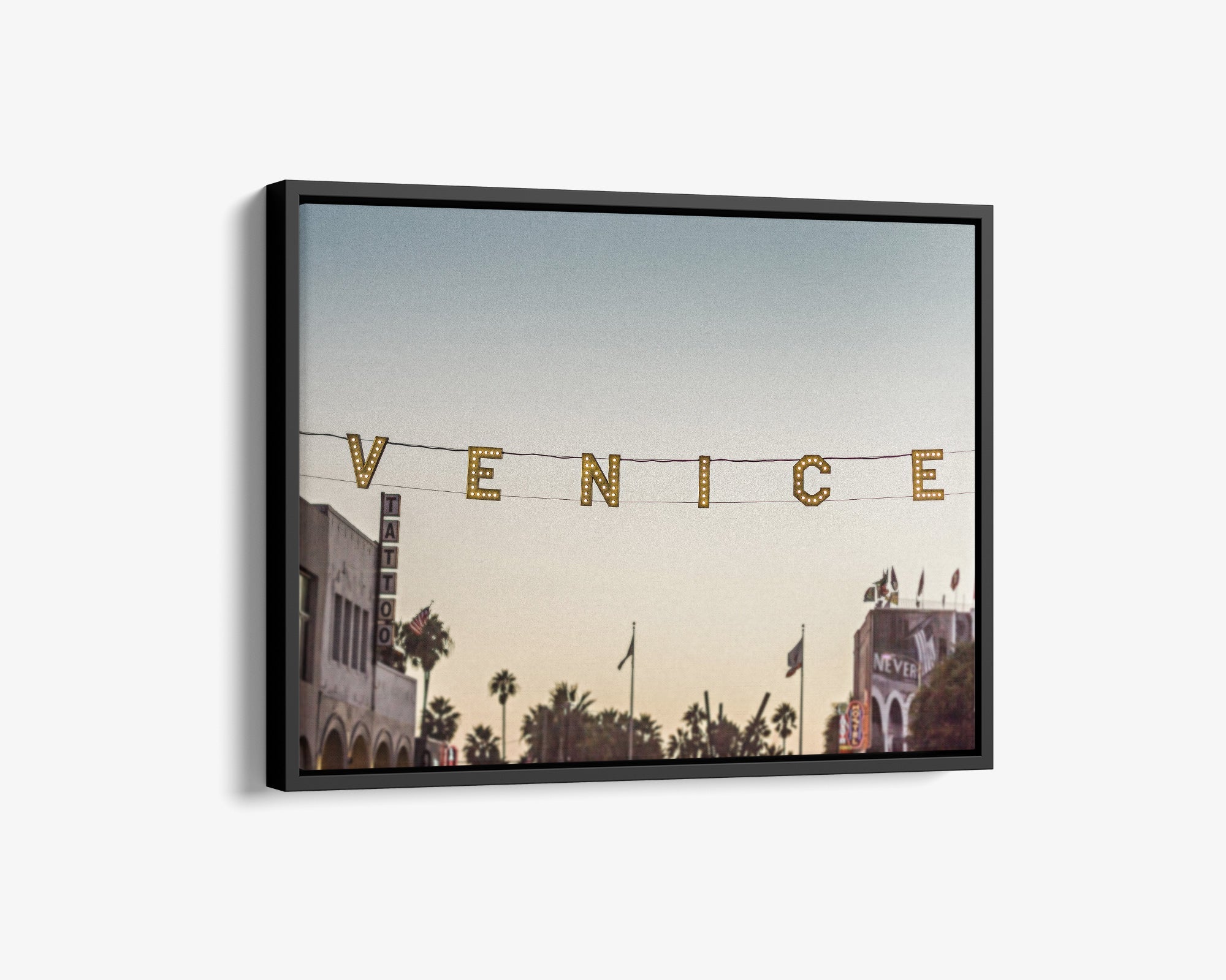 California Venice Beach Sign Canvas Wall Art, &#39;Venice Sunset&#39;