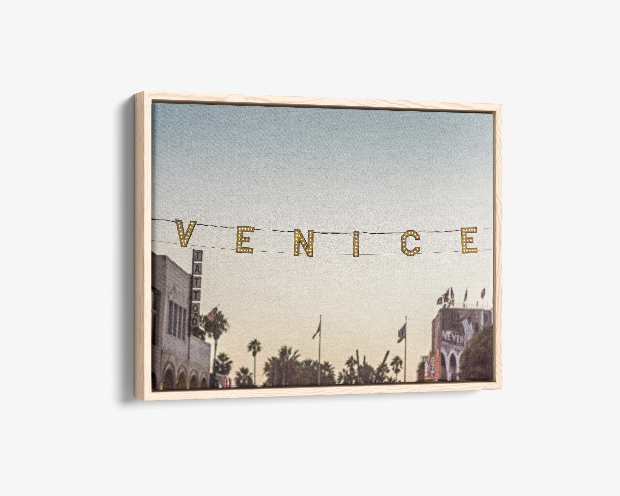 California Venice Beach Sign Canvas Wall Art, &#39;Venice Sunset&#39;
