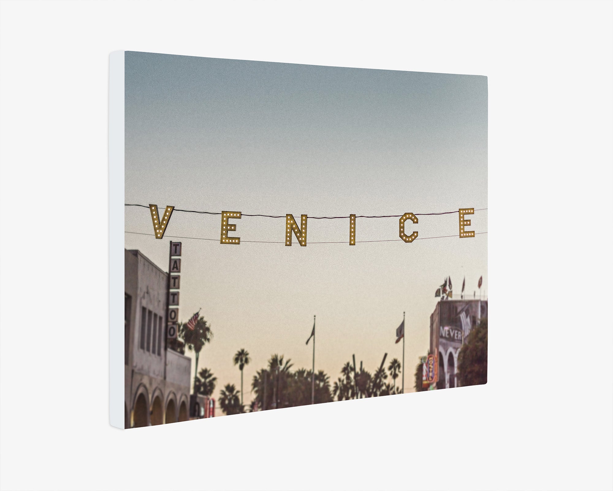 California Venice Beach Sign Canvas Wall Art, &#39;Venice Sunset&#39;